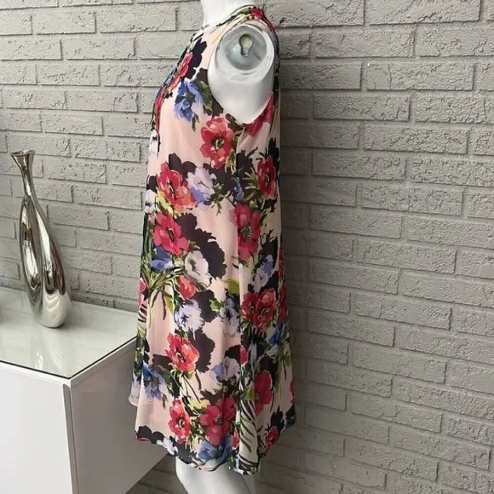 Tommy Hilfiger Women Sleeveless Floral Chiffon Dress Size 6